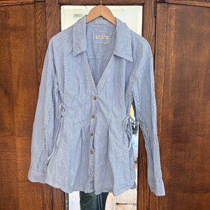 Classic Blue Striped Women's Blouse